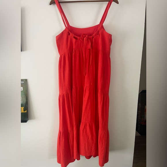 FRNCH Paris Linen Red Maxi Dress - Picture 2 of 5